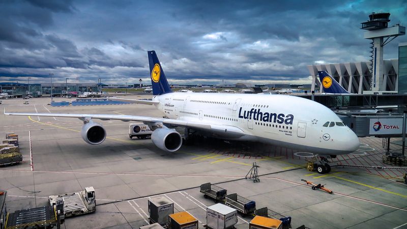 Airplane on the tarmac at an airport